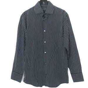 Banana Republic Mens Black, Blue Stripped Shirt